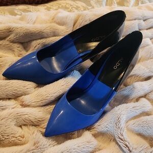 Aldo Vibrant Blue Pointed Heels Size 10 With 4" Heel